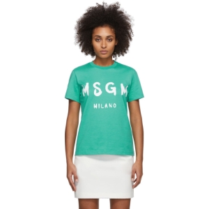  MSGM Green Artist Logo T-Shirt