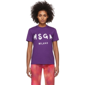 MSGM Purple Artist Logo T-Shirt