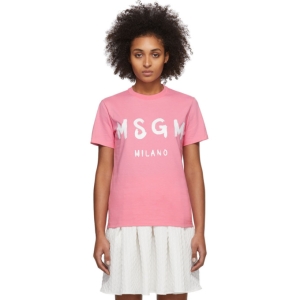  MSGM Pink Artist Logo T-Shirt