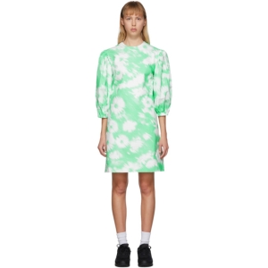 MSGM Green Flower Print Dress