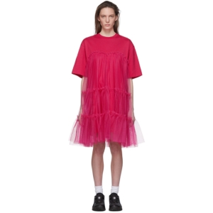  MSGM Pink Tulle T-Shirt Dress
