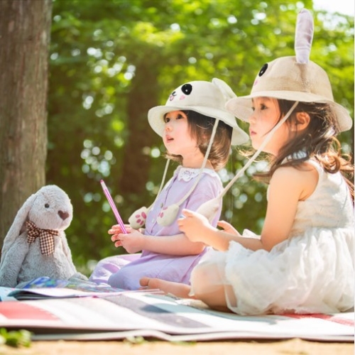 제이케이 스포츠 여름용 움직이는 토끼귀모자 밀집 아동에서 성인까지
