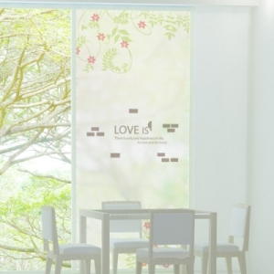 꾸밈  ig287-빨간꽃이핀넝쿨_유리문시트지