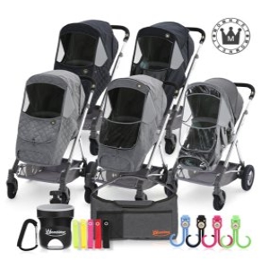 맘네스트  리안 솔로 LX 절충형 유모차 전용 방풍커버 블루블랙