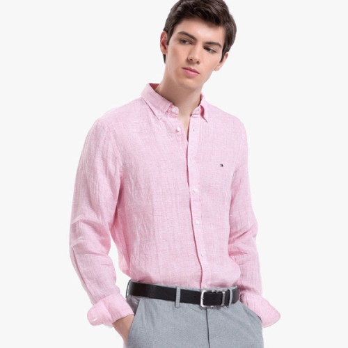 타미힐피거 남성 린넨 슬림핏 멜란지 셔츠_TMMT1HCE06D0 R20