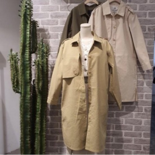 레코브 플랩버튼홑겹바바리코트LS2103BY001X