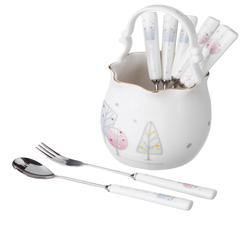 골든벨금속 아이스크림 티스푼+티포크+주름수반 대(9P)