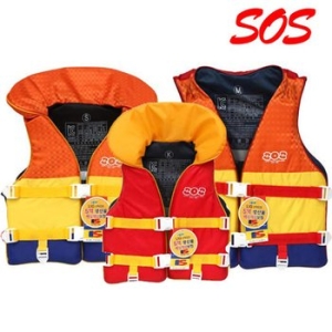 SOS  유아동 색동 컬러팝 구명조끼