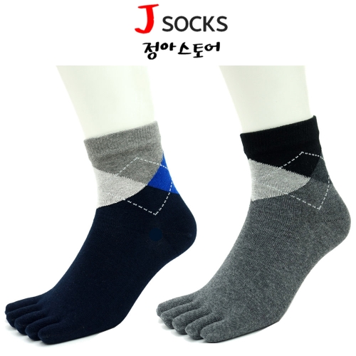 남성 제이삭스 아가일  발가락양말  남자 패션 토우삭스 정장 중목