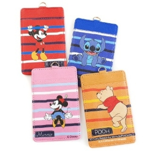 디즈니 줄무늬 캐릭터 카드지갑 목걸이 세트 미키 미니 푸