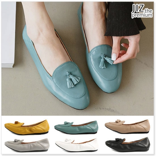 지즈  지즈  양가죽 리오 태슬 플랫 0.8cmㅣ95-1021