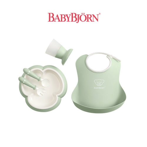 베이비뵨 베이비 디너세트 턱받이,플레이트,스푼,포크,컵