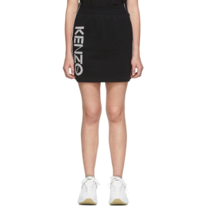  겐조 Black and White Sport Logo Miniskirt