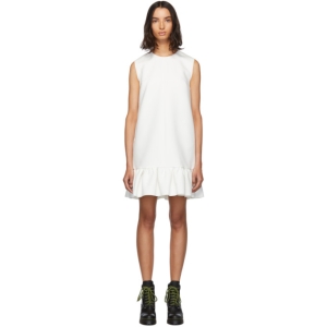  MSGM White Double Layer Cady Crepe Dress