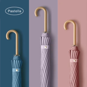 파스텔라 16K 우드 핸들 자동 장우산 예쁜우산