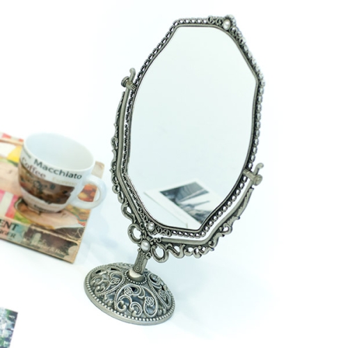 정인금속  유럽풍 웨이브 탁상거울 중 주석 WT413