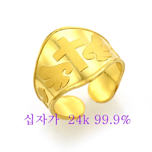 피주얼리  돌 백일 반지 십자가 모양 1.875g