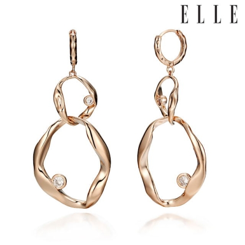 엘르쥬얼리  엘르주얼리 14K 엔틱 큐빅 롱귀걸이  gold pin  ELGPEE266