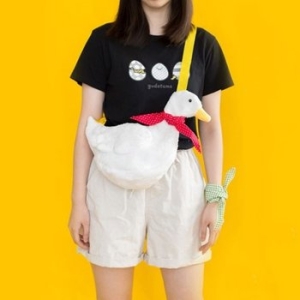 꽥꽥 인싸 오리 가방 크로스백 동물 인형 슬링백 귀여운 특이한 학생 가방선물 인싸템