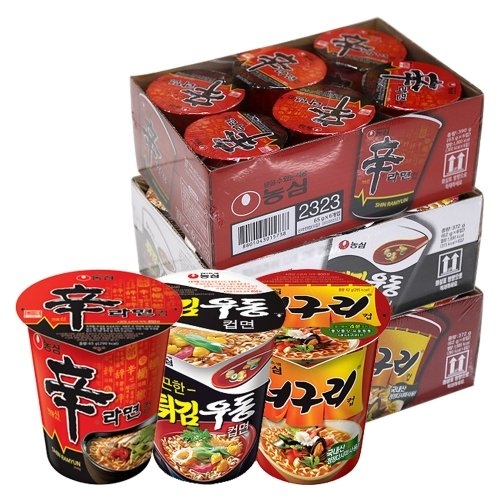 농심  신라면컵6개 + 튀김우동컵6개 + 얼큰한너구리컵6개