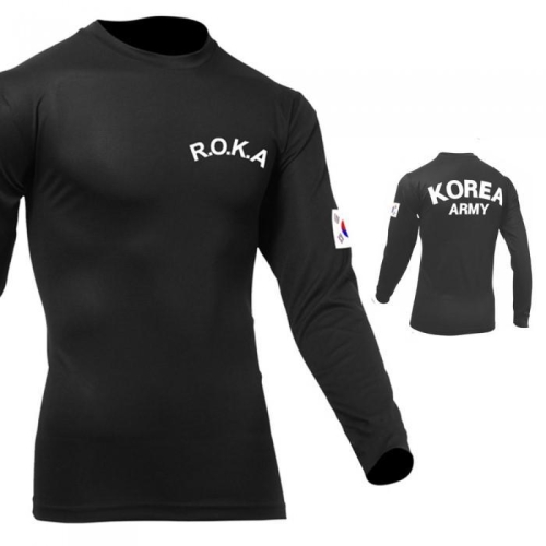 캠프  로카 ROKA 쿨 드라이 검정 긴팔 군용 밀리터리 티셔츠_4378414