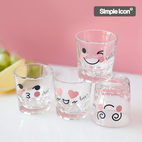 심플아이콘 이모티콘 소주잔 세트 4P