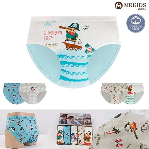 TRY 트라이 캐리비안 남아 삼각 팬티 주니어 순면 속옷 5종 세트