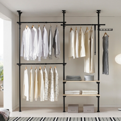 롯데알미늄 이지온 드레스룸 고급원목선반 행거 EOB-305MG