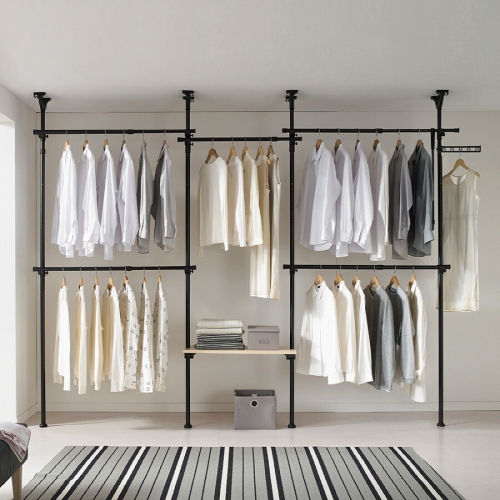 롯데알미늄 이지온 국민튼튼 고급목재선반 행거 EOB-406MG