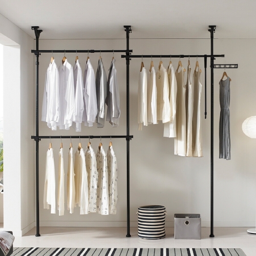 롯데알미늄 이지온 국민튼튼 3단 드레스룸 시스템 행거 EOB-303G