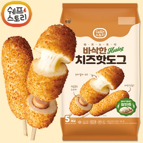 우양냉동식품 치즈 크리스피 핫도그 80g[20개]