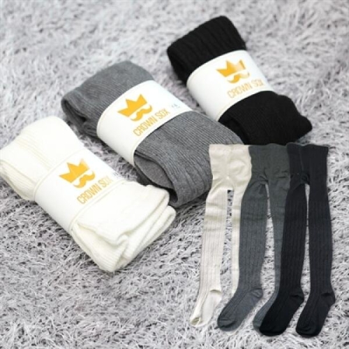 유아동 꽈배기타이즈 2호 그레이  크라운삭스 국내산 유아동 타이즈 모음전 골라담기