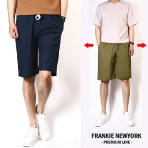 프랭키뉴욕 루즈핏 린넨 5부 마반바지_NB8P07