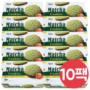 티포 녹차 쿠키 과자 75g x 10개 로투스 오트밀 간식