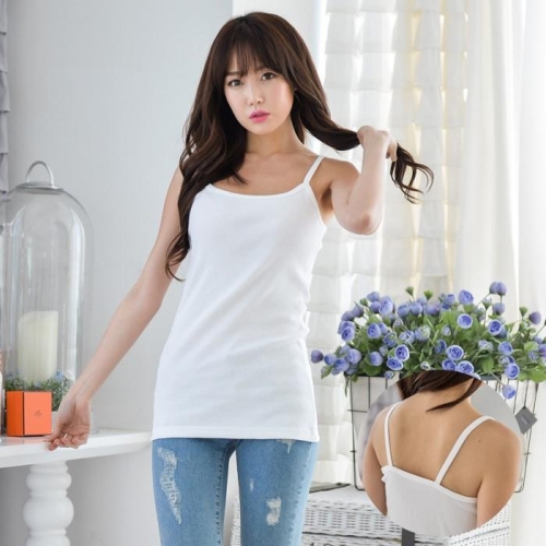 365바이 여자 골지 일자나시 면스판 민소매 무지 이너나시 5680521