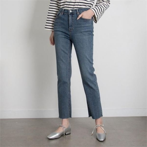 쿠키세븐 속밴딩 세미배기 데님 팬츠 S M L P8858