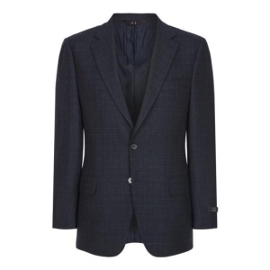 닥스 남성 네이비 체크 울캐시미어혼방 수트자켓_DMSJ9D042N2