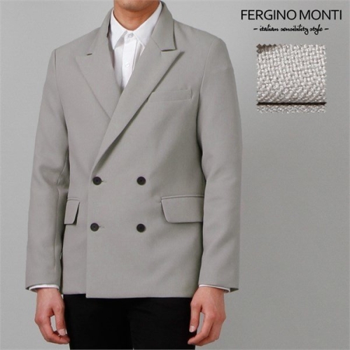 페르지노몬티 FERGINO MONTI  베이직 투버튼 플랩포켓 더블자켓 FMJK1036AF P074139600