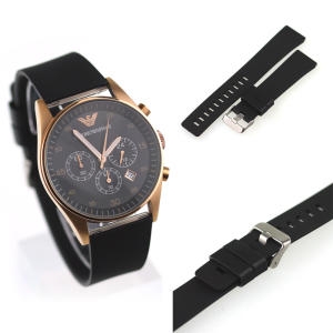 엠포리오아르마니 우레탄밴드 23mm 호환 시계줄 남성용 블랙 CH07BK