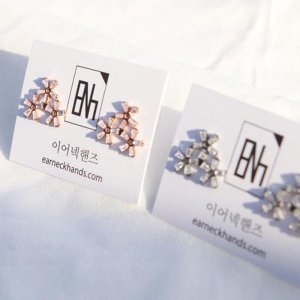 이어넥핸즈  써지컬스틸 꽃밭에서 귀걸이 실버 로즈골드  5633075
