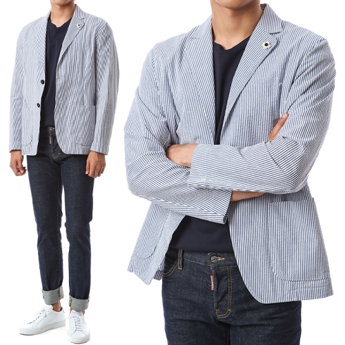 라르디니 플라워 부토니에 스트라이프 자켓 EIAMA EIC1189 450