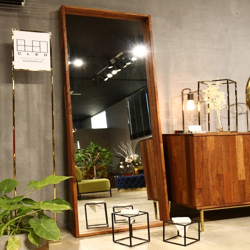 끌레오  멀바우/오크 원목 스퀘어 전신 거울_CL263