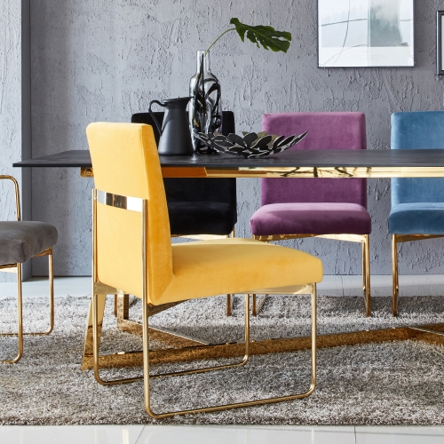 끌레오  마이티 벨벳 골드 인테리어 체어 일반형 CL279