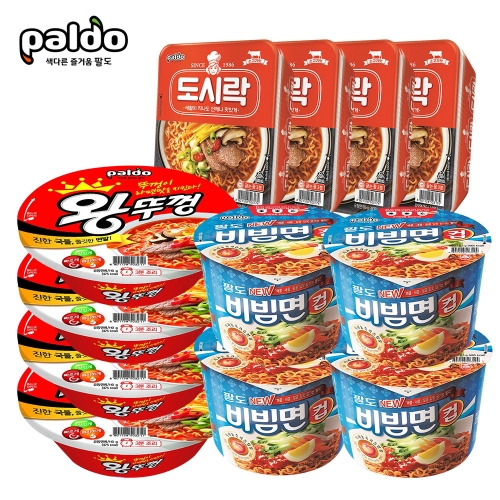 팔도  왕뚜껑4개 + 비빔면컵4개