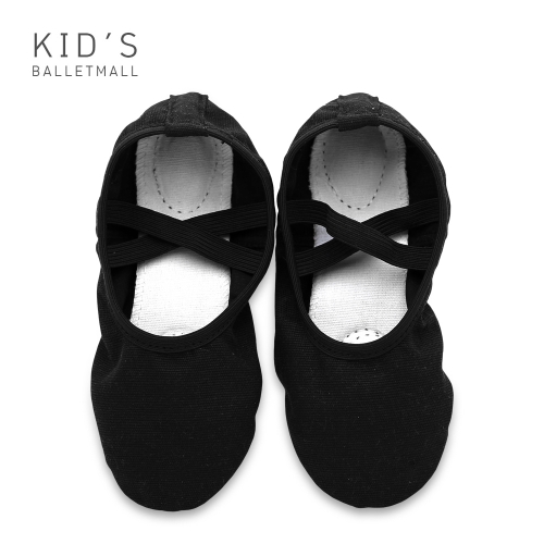키즈발레몰 천 발레 슈즈 블랙 밴드형