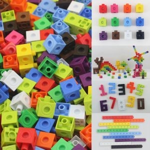 창의력 연결 큐브 수막대 리빙박스 세트 멀티 1200P