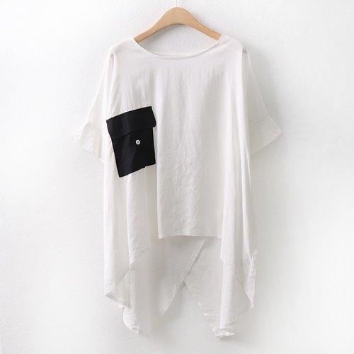 아이우먼 언발포켓블라우스 WC5498M007 빅사이즈 _