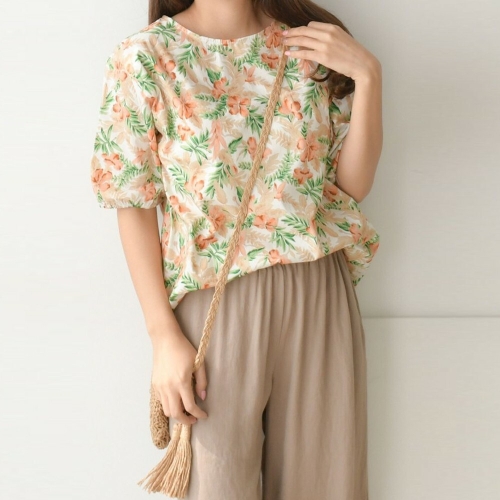 아이우먼 플로랄윈디블라우스 MRA570M007 빅사이즈 _