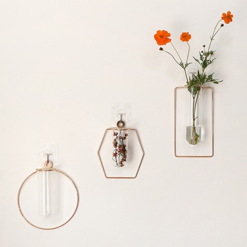 철제 프레임 벽걸이화병 미니 꽃병 조화화병_중형