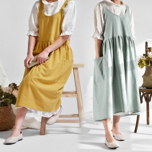 OA6556 빅사이즈 코튼 린넨 앞치마